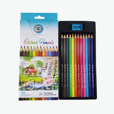 مداد رنگی 12 رنگ جعبه مقوایی c3