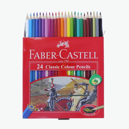 مداد رنگی 24 رنگ جعبه مقوایی فابر کاستل مدل کلاسیک Faber-castell